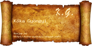 Kóka Gyöngyi névjegykártya