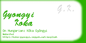 gyongyi koka business card