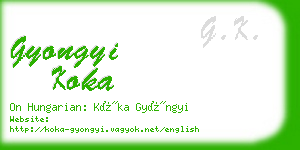 gyongyi koka business card